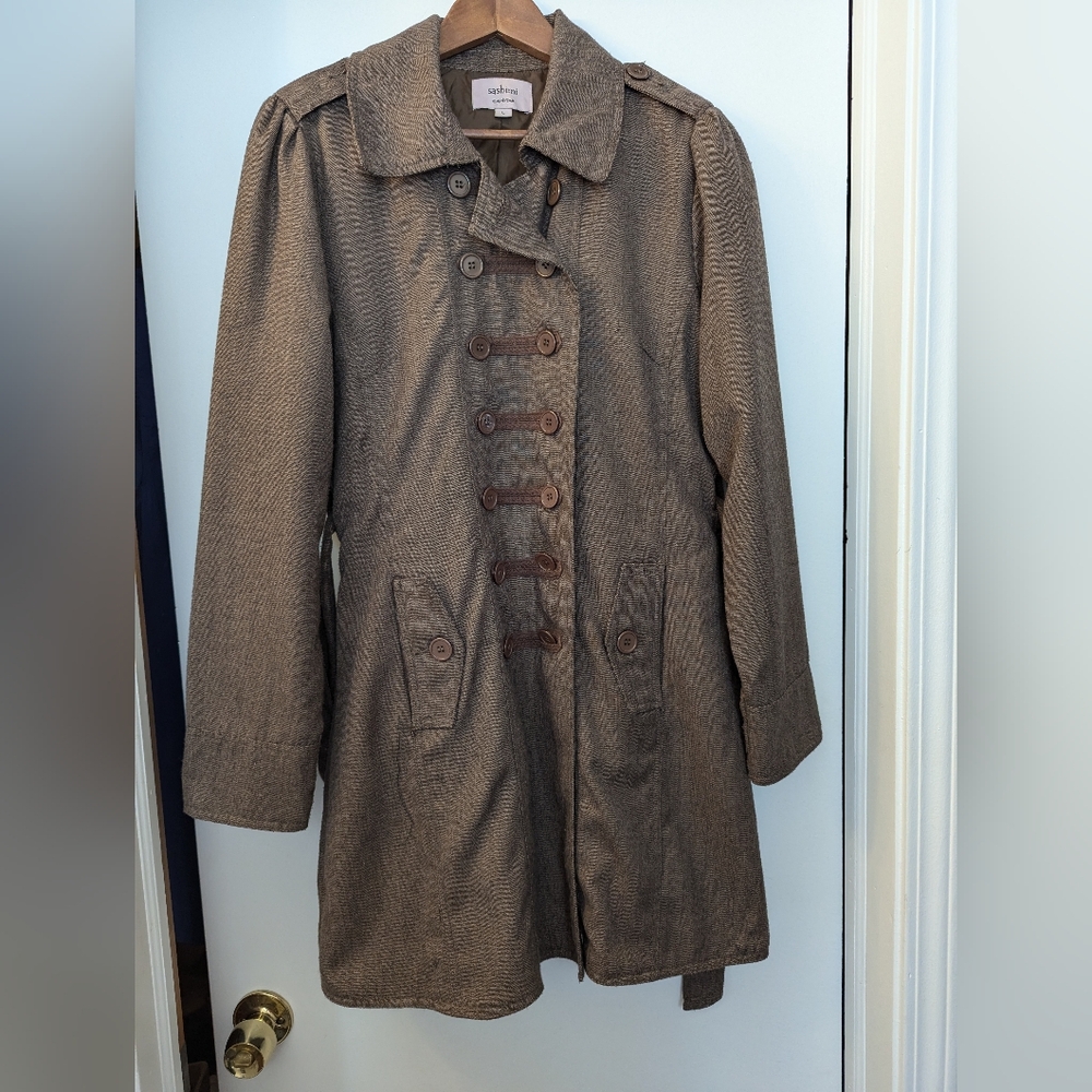 Women's Brown Sashimi Short Trench Coat